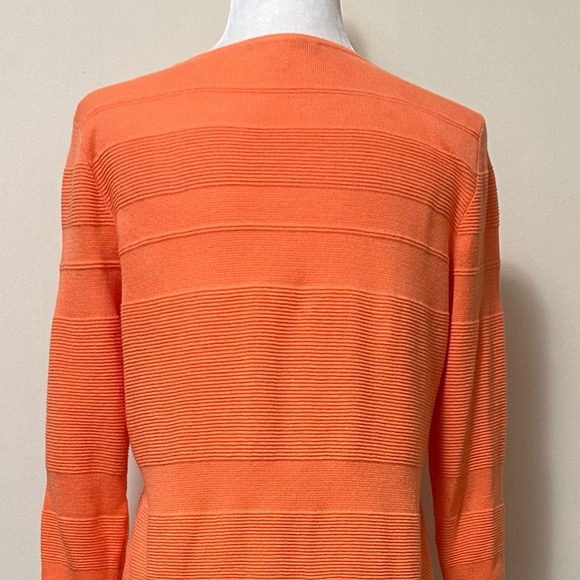 Belford NEW Orange Soft Pima Cotton Scoop Neck Front 3/4 Sleeves Pullover Top S - Picture 10 of 16